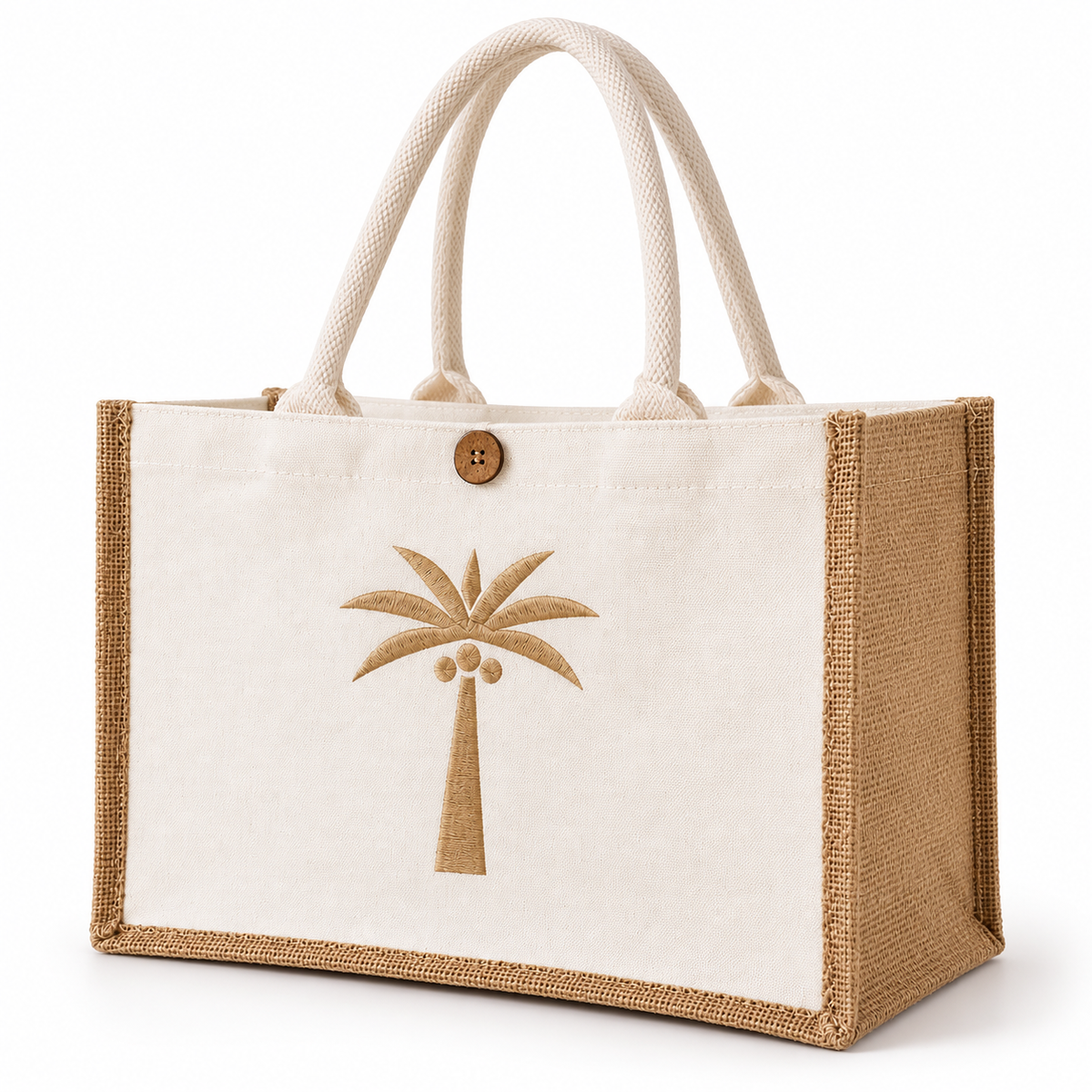 Sun Kids Embroidered Palm Tote Bag