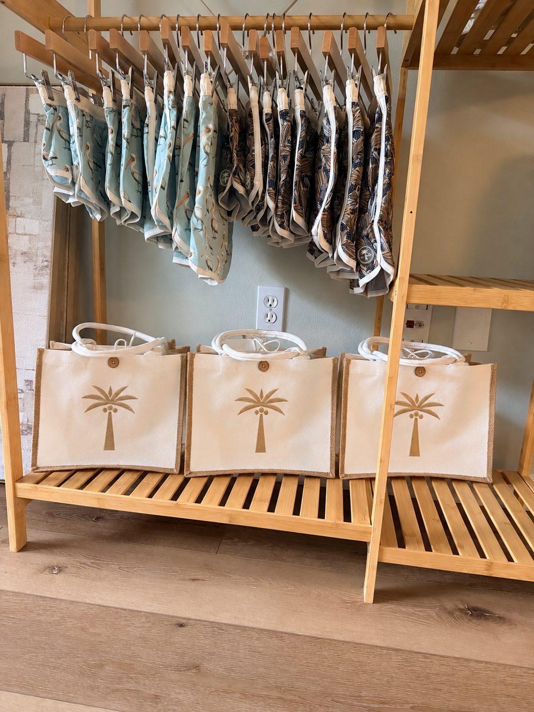 Sun Kids Embroidered Palm Tote Bag