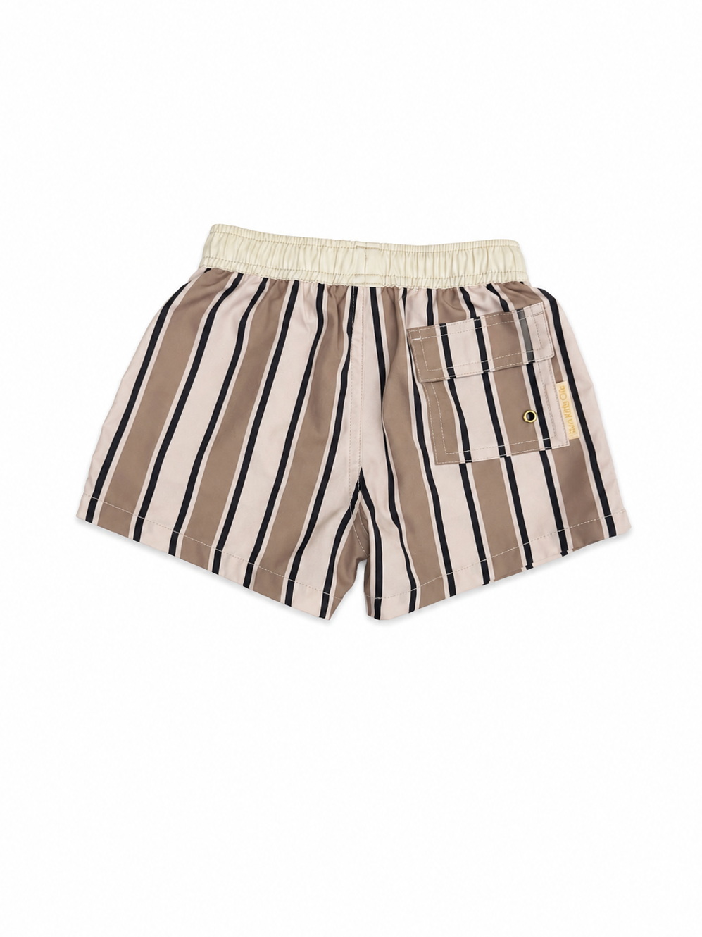 Brown Stripe Swim Trunks