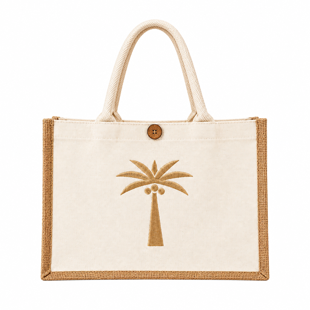 Sun Kids Embroidered Palm Tote Bag