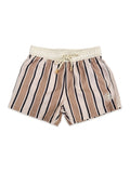 Brown Stripe Swim Trunks